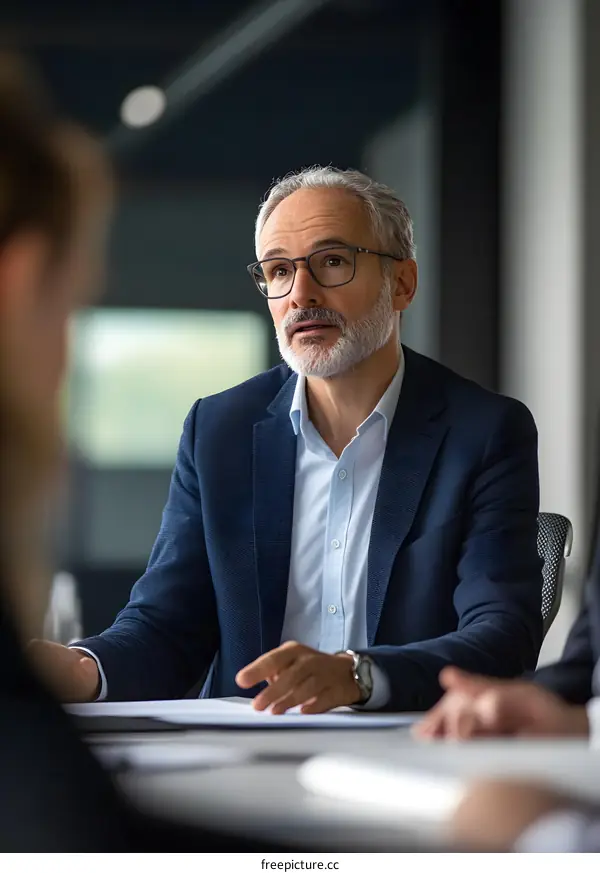 Businessman in a Meeting Presenting Ideas