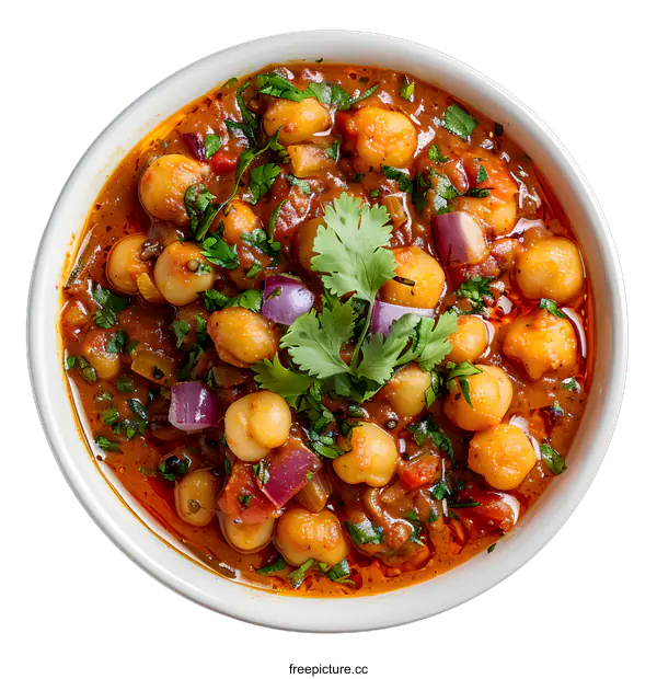 [Transparent Background PNG]Spicy Chickpea Curry Bowl