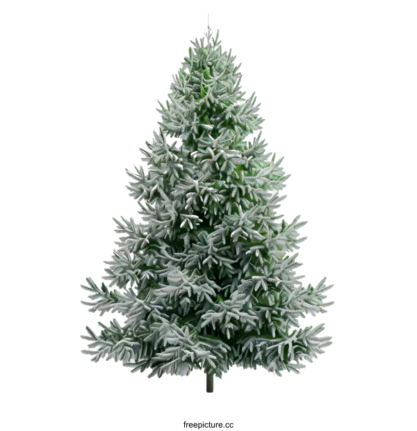 [Transparent Background PNG]Snow Covered Pine Tree Isolated on White Background