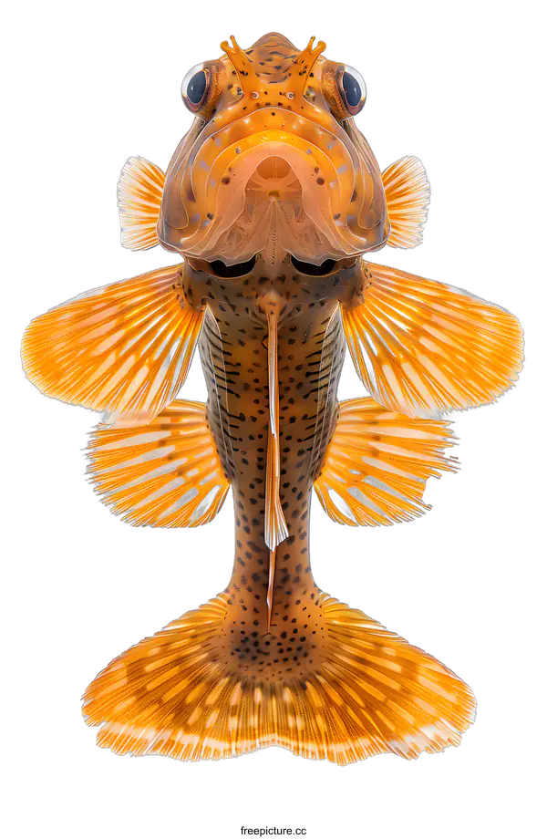 [Transparent Background PNG]Orange Fish on White Background