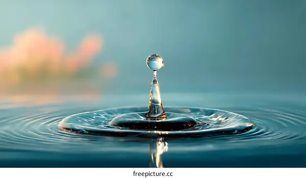 Water Drop Splashing on Water Surface