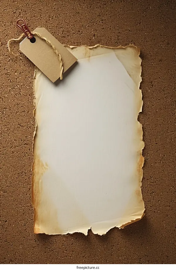 Old paper pinned to a cork board