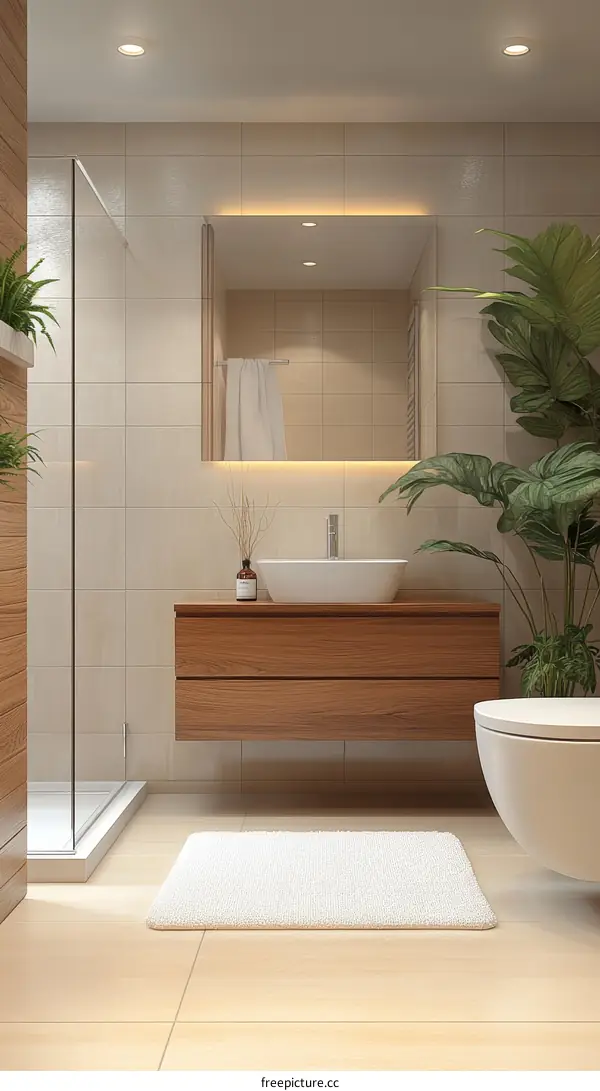 Modern Bathroom Interior Design Illustration