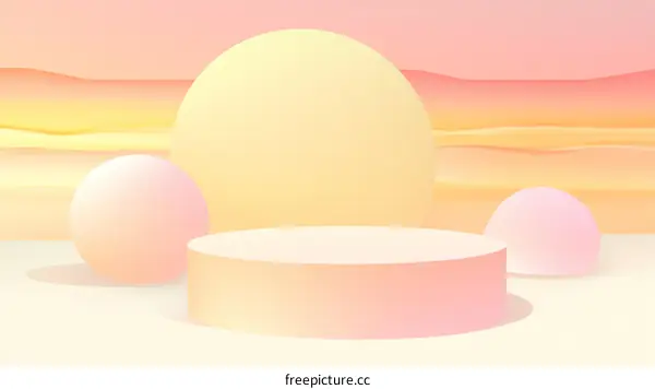 Pastel Geometric Display Platform Design