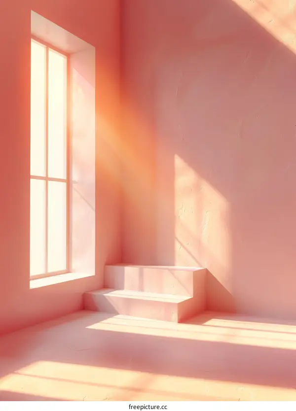 Minimalist Pink Room with Window