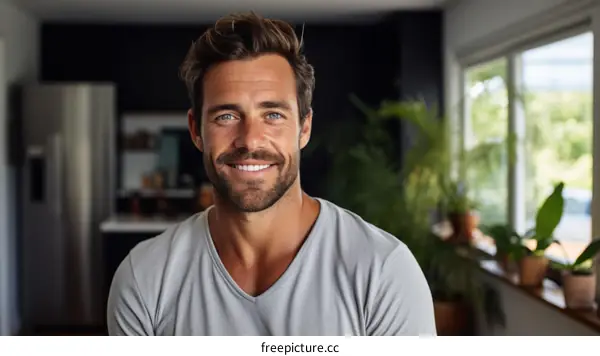 Portrait of a handsome young man smiling