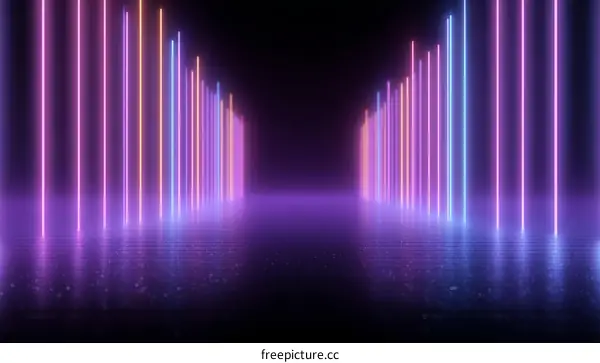 Neon Light Pathway Abstract Background Design