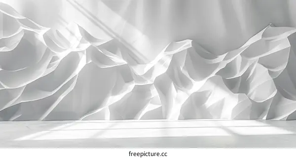 White 3D Abstract Mountain Landscape