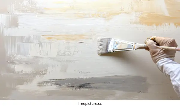 Abstract Painting with Paintbrush