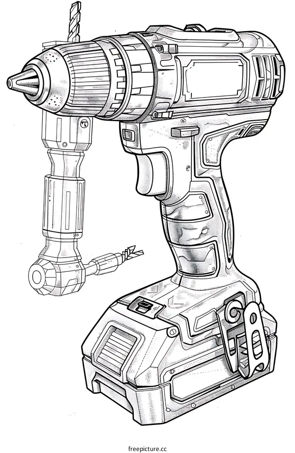 Cordless Drill Illustration