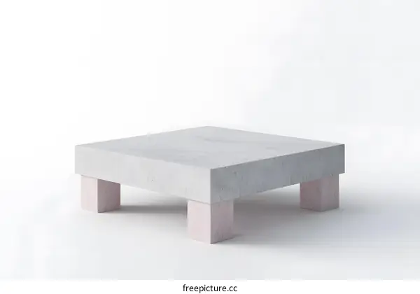 Simple Concrete Platform with Pink Legs