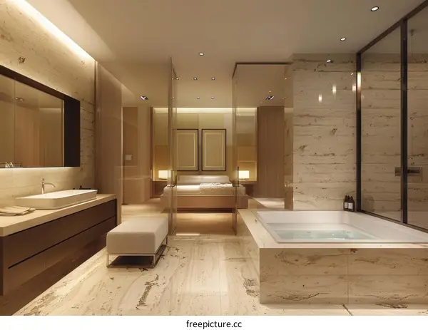 Luxurious Bathroom and Bedroom Interior Design