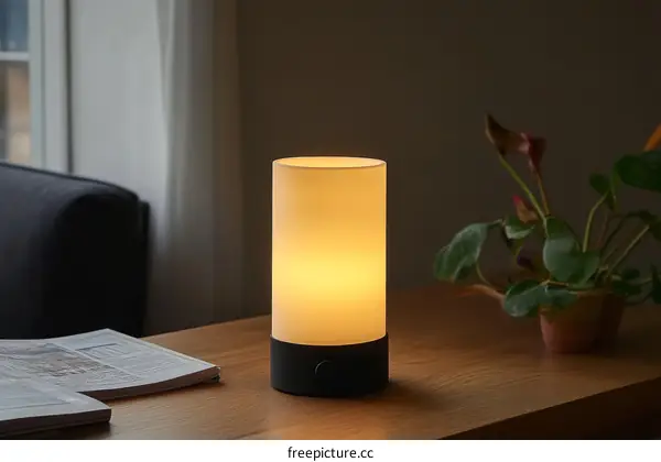 Modern Cylinder Table Lamp with Soft Warm Light