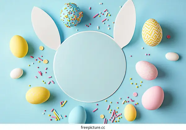 Easter Eggs and Decorations Composition