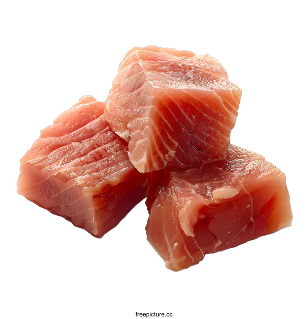 [Transparent Background PNG]Three pieces of raw tuna