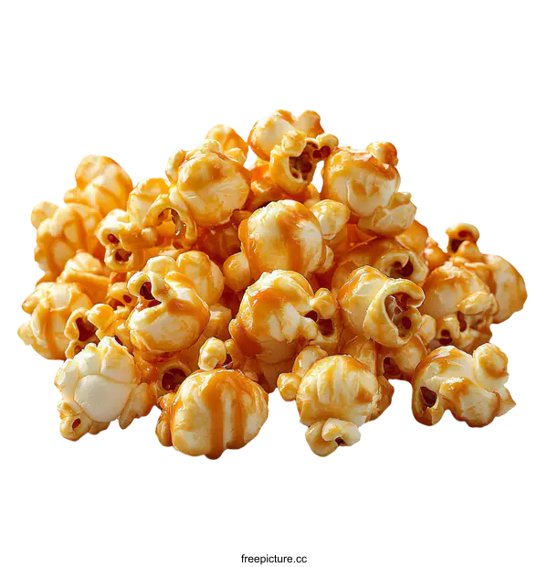 [Transparent Background PNG]Caramel Popcorn Close-Up