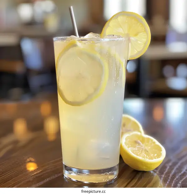 Refreshing Glass of Lemonade with Lemon Slices