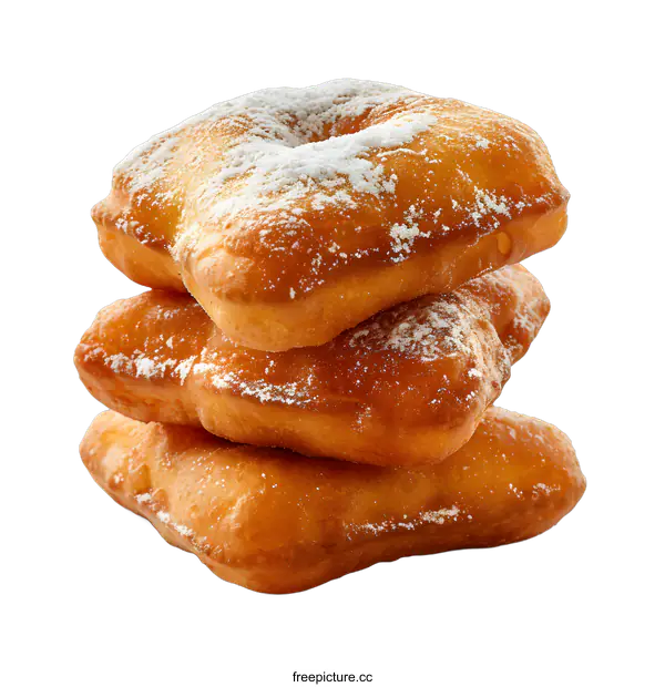 [Transparent Background PNG]Stack of square donuts with powdered sugar
