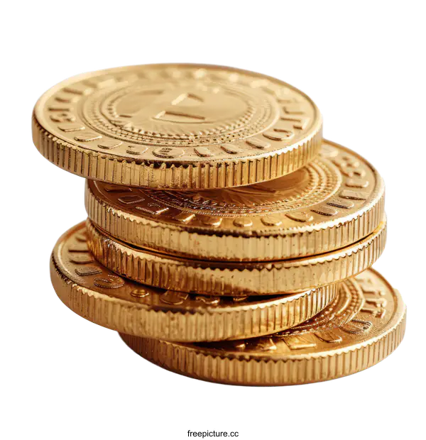[Transparent Background PNG]A stack of gold coins