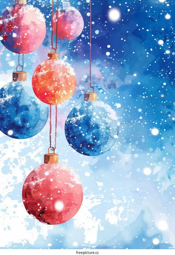 Beautiful Red, Blue, Green, and White Christmas Ornament Hanging