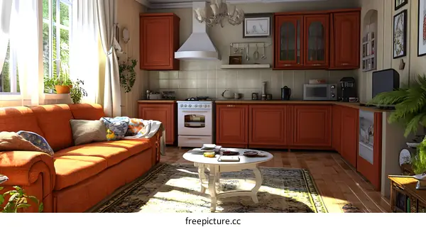 Small Modern Kitchen Living Room Interior Design