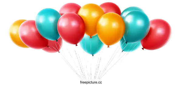 [Transparent Background PNG]Colorful Bunch of Balloons for Celebration