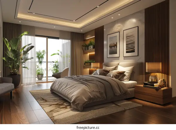 Modern Bedroom Interior Design Illustration