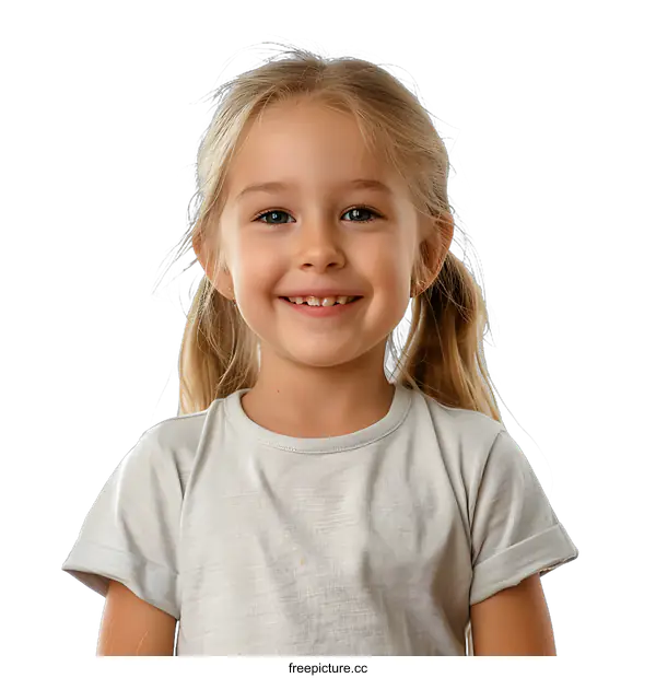 [Transparent Background PNG]Portrait of a Smiling Little Girl