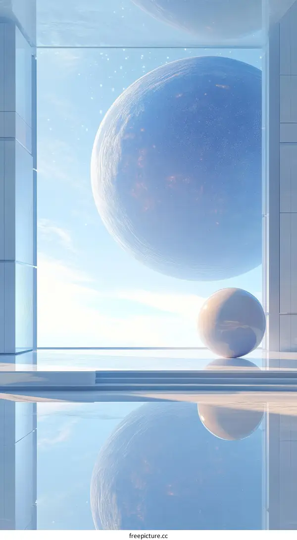 Futuristic Space Architecture Interior Illustration