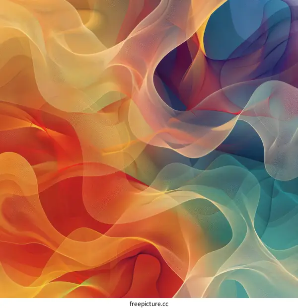 Abstract Colorful Flowing Lines Artwork