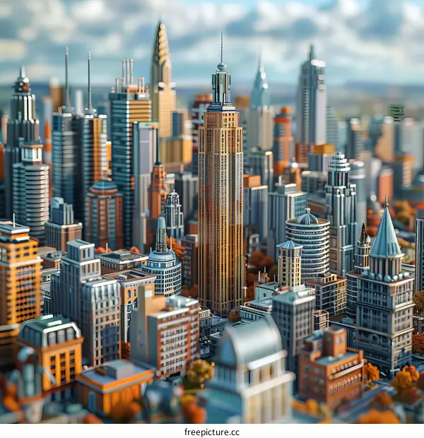 Cityscape Illustration of Modern Buildings