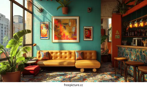 Modern Living Room Interior Design Illustration