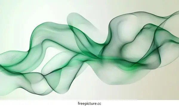 Abstract Green Flowing Lines Background