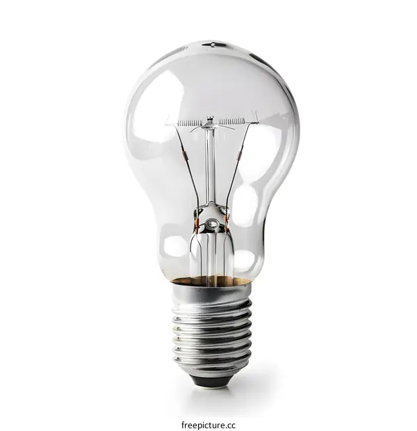 Classic Incandescent Light Bulb Isolated on White Background