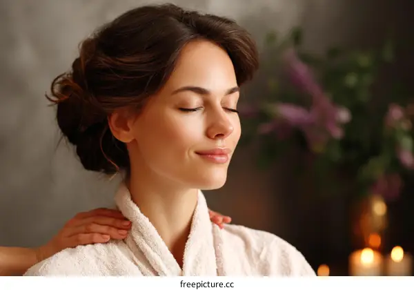 Woman Receiving a Relaxing Shoulder Massage
