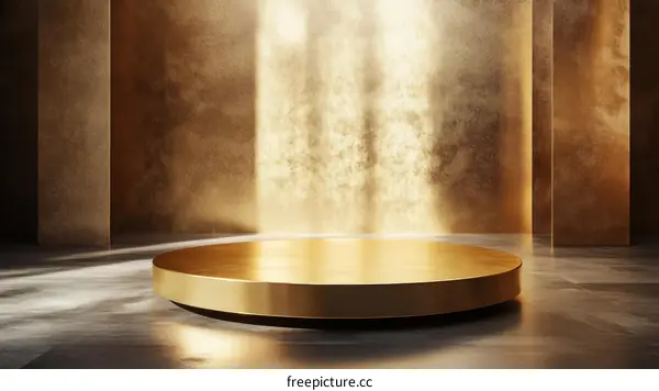 Gold Podium Showcase in Minimalist Style