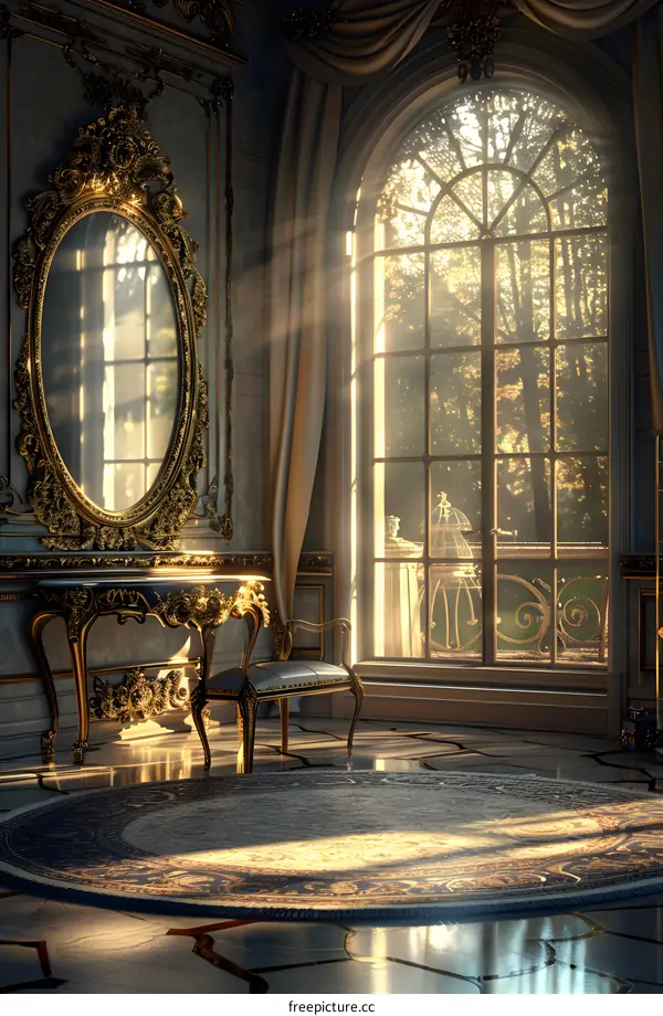 A luxurious room in the Rococo style