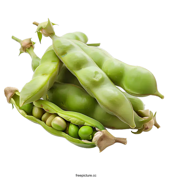 [Transparent Background PNG]Fresh Green Beans on White Background