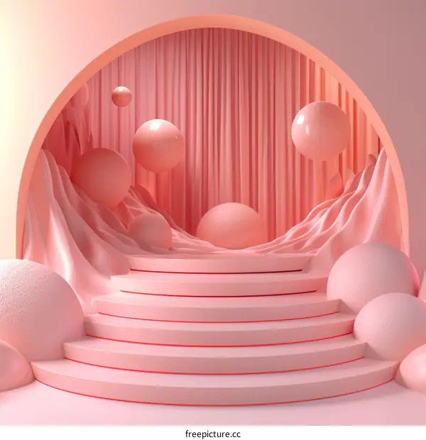 Pink Geometric Abstract Stage Design