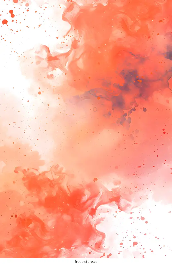Abstract Watercolor Background With Orange And White