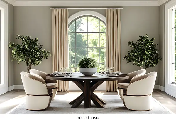 Modern Dining Room with Large Window