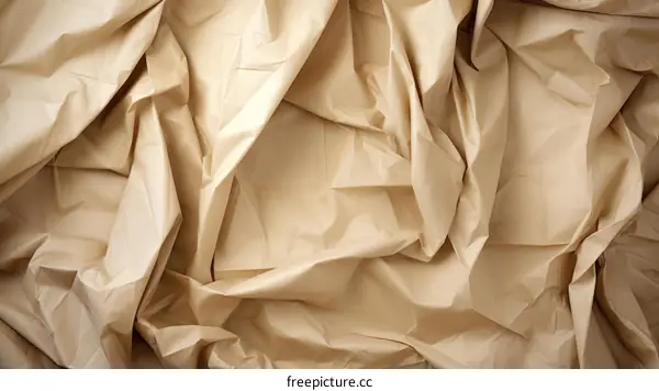 Close-up of crumpled brown paper texture