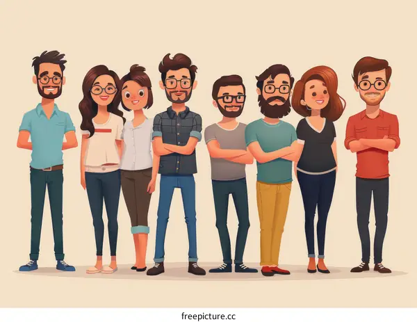 Group of diverse people standing together