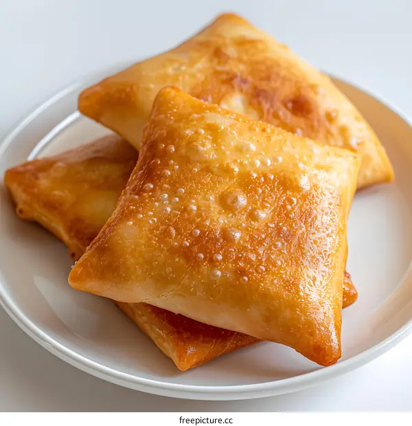 Golden Fried Dough on a Plate
