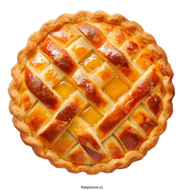 [Transparent Background PNG]Delicious Round Lattice Topped Pie