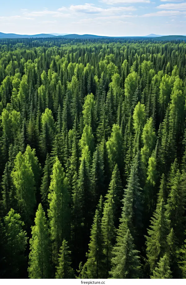 An Aerial View of a Coniferous Forest