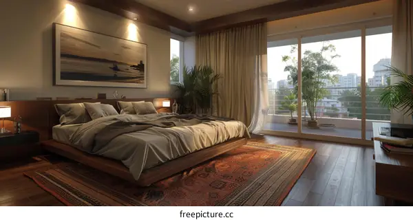 Modern Bedroom Interior Design Illustration