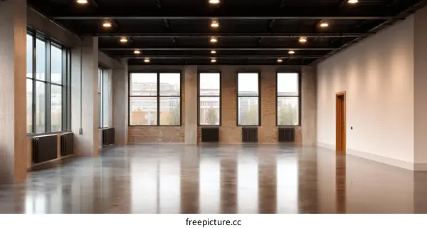 Modern Industrial Open Plan Office Space