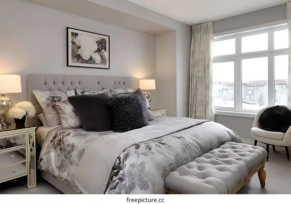 Elegant Master Bedroom with Large Window