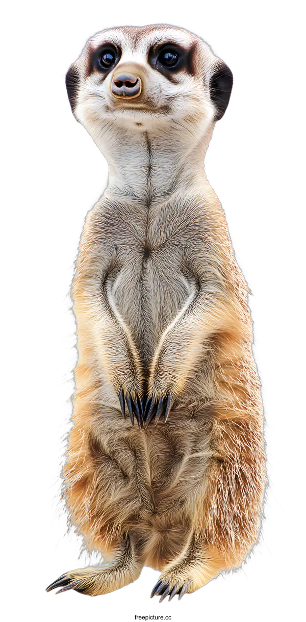 [Transparent Background PNG]Cute Meerkat Standing on White Background